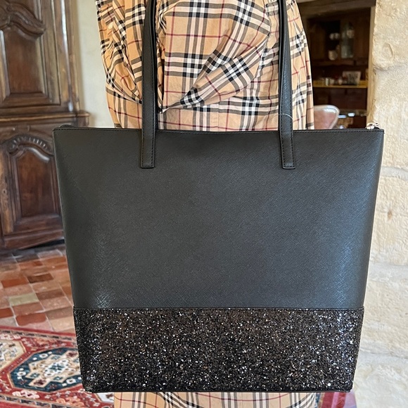 Kate Spade Penny Saffiano leather PVC Glitter Large Tote handbag+Wallet NWT - Picture 6 of 13